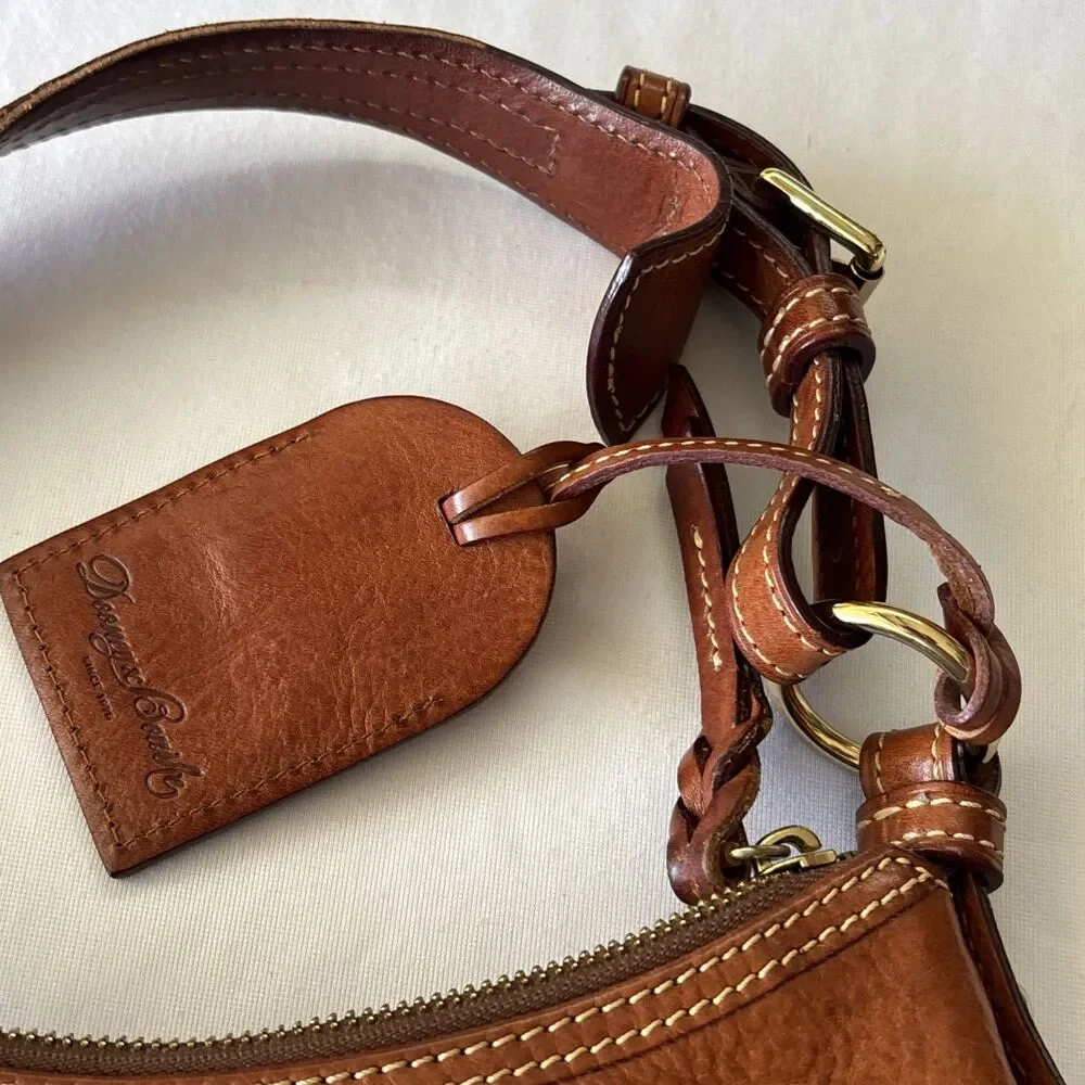 Dooney & Bourke Florentine Leather Small Lucy Hobo Tan Shoulder Bag - Picture 5 of 16